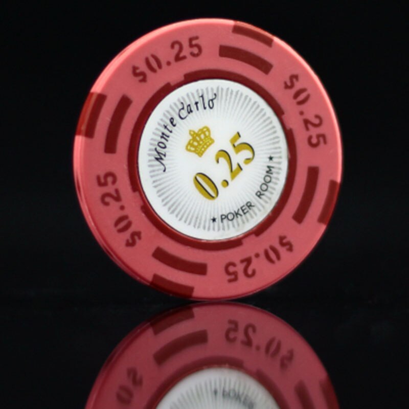 Lote de fichas de póker de Monte Carlo, hoja de 14g de arcilla, etiqueta de planchado, Casino, habitación, jugador de póker, love it, 25 unidades: 25pcs 0.25