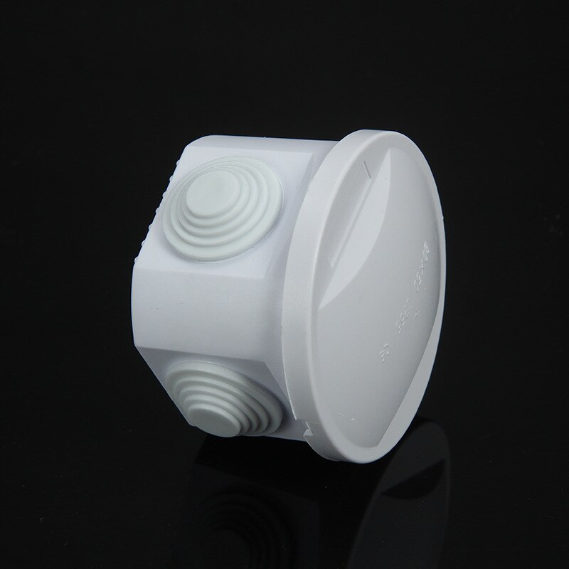 IP55 80x50mm White ABS Plastic Wires Waterproof Junction Box Round Outdoor Electrical 4 hole distribution box Rainproof Box