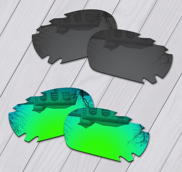 EOS Polarisierte Verbesserte Ersatz Linsen für Oakley Kieferknochen entlüftet Sonnenbrille-Mehrere Wahl: Schwarz-Grün