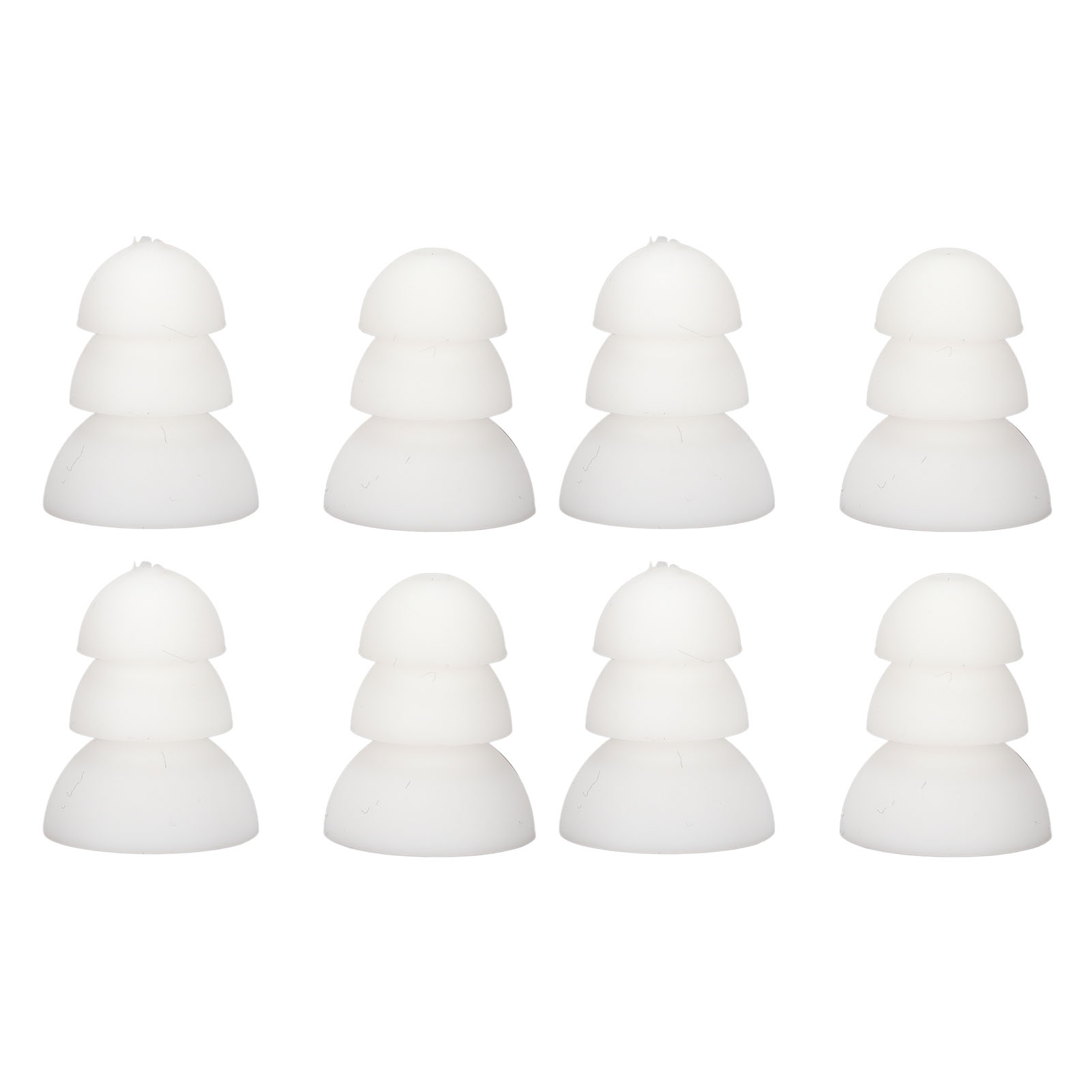 8 Uds audífono puntas para los oídos tapón para los oídos cúpula 3 capas reemplazo de silicona suave BTE ITE audífonos de bolsillo tapones para los oídos cúpulas cuidado de los oídos: Blanco
