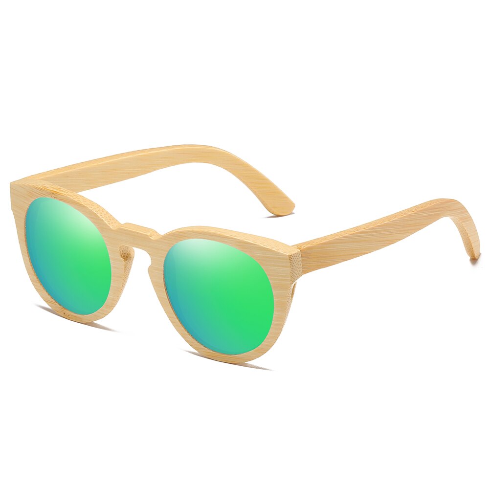 GM Natuurlijke Bamboe Zonnebril Vrouwen Gepolariseerde UV400 Klassieke zonnebril Mannen Vintage Houten Zonnebril S824: Groen