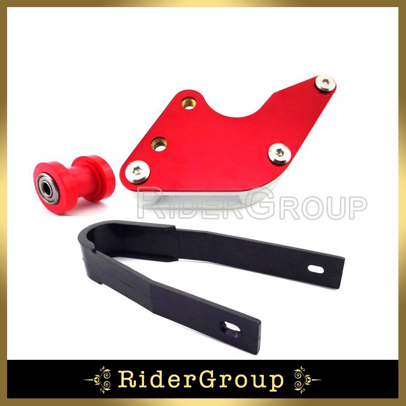 Red 8mm Chain Roller Black Plastic Chain Slider Aluminum Chain Guide For Chinese Made Pit Dirt Trail Bike Motorcycle