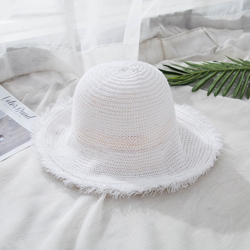 Sombreros Boater de verano para mujeres, sombrero de paja para mujeres y niñas, sombrero de playa de encaje Panma, sombrero flexible plegable de viaje para mujeres