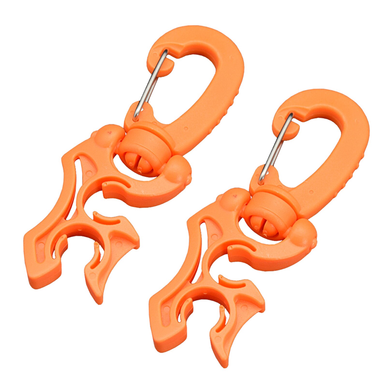 2 Packs Scuba Diving Double BCD Regulator Hose Holder with Clip Suit for Low/High Pressure Hoses Regulators Gauges Accessory: Orange