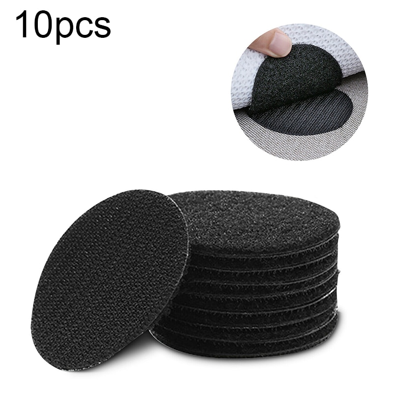 Carpet Tape Gripper Pad Detachable Home Hook & loop 10Pcs Double Sided: Black