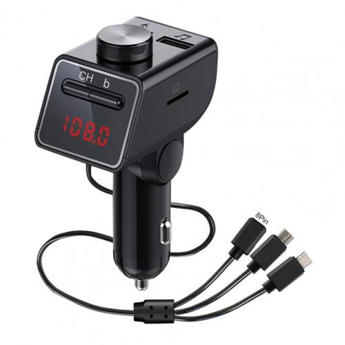 Q18/18S Auto Bluetooth MP3 Dual Usb Knop Charger Abs In-Car Fm-zender Voor Auto fm-zender Voor Auto: 3