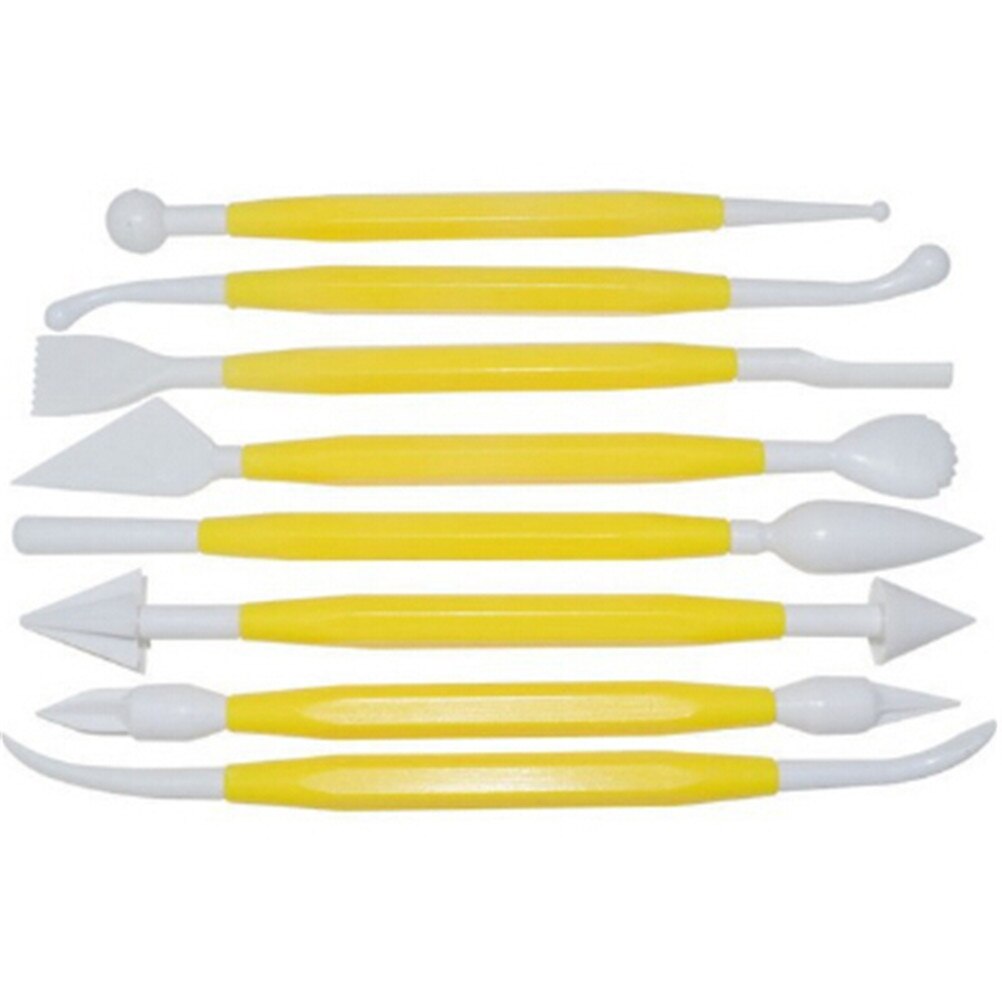 Set van 8 plastic klei-boetseersets, polymeer-modelleerklei-gereedschappen, polyform-sculpey-gereedschapsset voor het vormen van klei-speelgoed