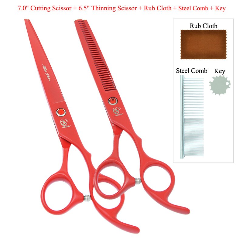 7.0 &quot;Hund Scheren Japan Stahl Hundesalon Schere Tiere Gerade Gebogen Schneiden Tijeras Ausdünnung Schere B0029A: B0029A-09-70