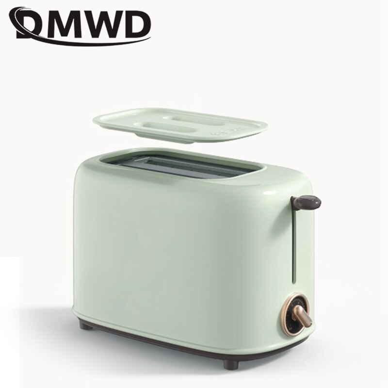 DMWD Electric Bread Toaster 6 degrees of toasting Automatic Breakfast Machine Double-side Heating Sandwich maker With Dust cover