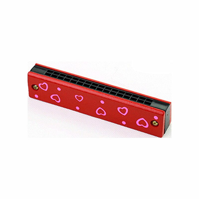 Children Harmonica 16 Holes Cute Cartoon Harmonica Kids Wind Instrument Beginner Musical Educational Toy: Red Heart