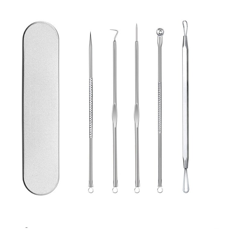 4-8pcs Acne Pin Pimple Extractor Risk Free Pimple Pin Stainless Steel Blackhead Remover Pimple Extractor Facial Care Tools: Set E