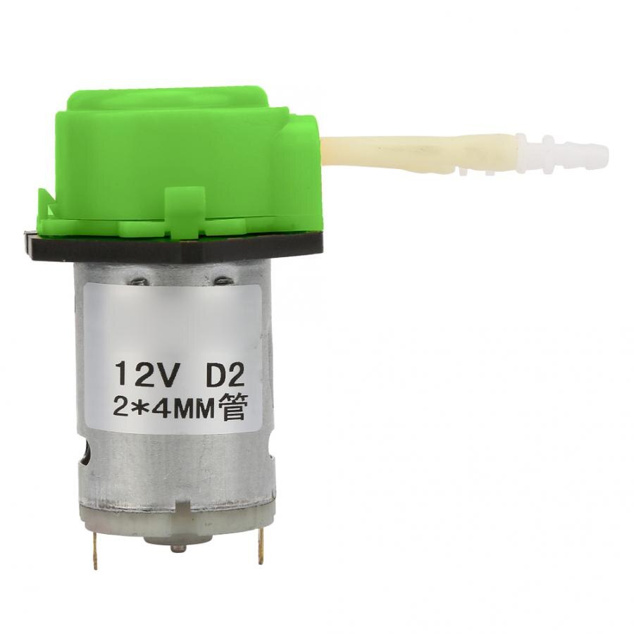 Peristaltic Pump 12V ABS Silicone Green Peristaltic Liquid Dosing Self-priming Pump D2 2Pcs 4mm Connector