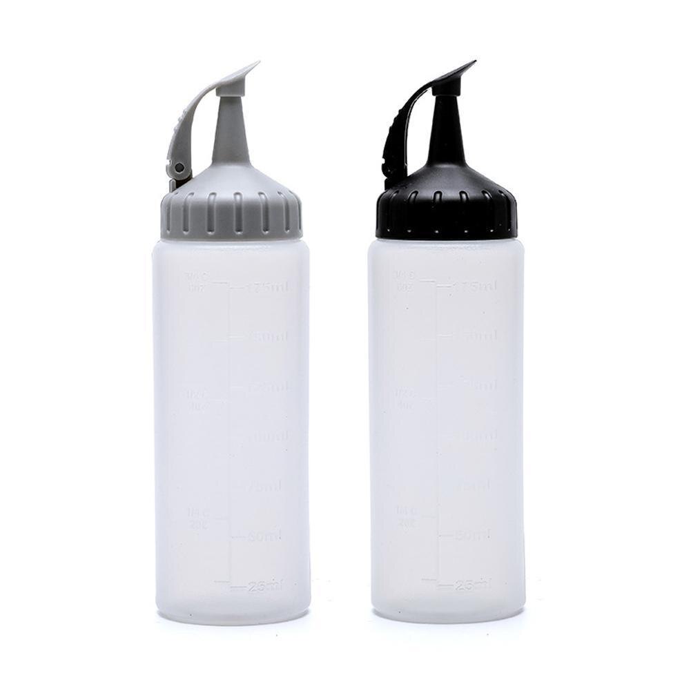350ml/175ml Squeeze Sauce Bottle Kitchen Seasoning Bottle Salad Ketchup Olive Oil Bottles With Scale Kitchen Cooking Gadgets