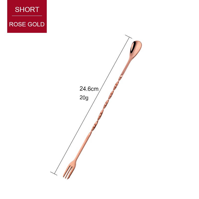 1 pc cocktailskedar bartender bar tillbehör i rostfritt stål hem barer karaff prylar coola verktyg ansikte choklad bar metall sked: Rosa guld kort