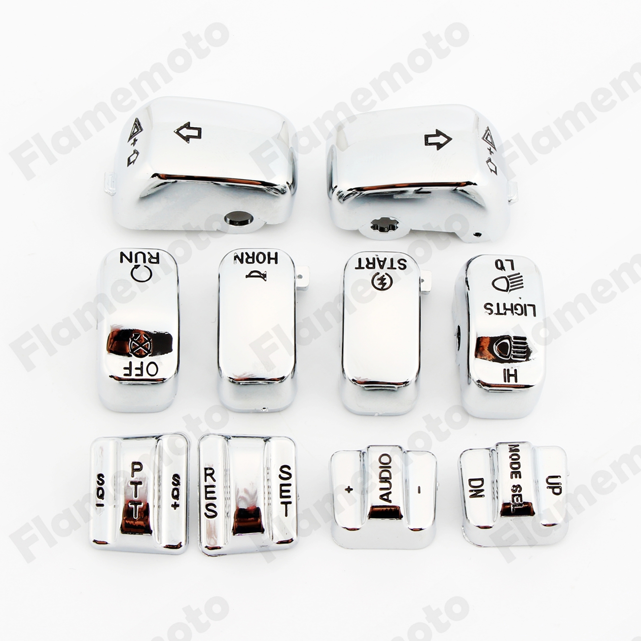 Motorcycle Parts Aluminum Chrome Switch Housing Cover Kit +10 Cap Motorbike For Harley Sportster XL 883 1200 Road King UNDEFINED