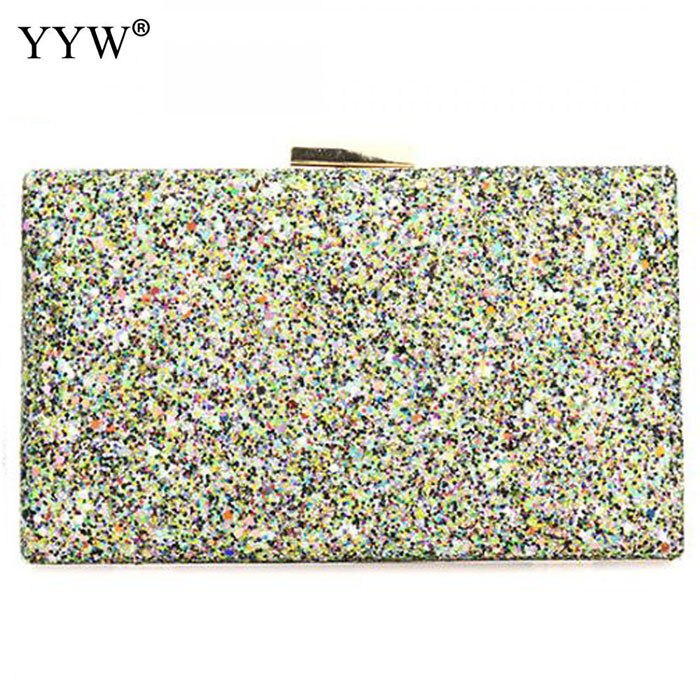 Sequined female Clutch Bag Evening Party Bag Handbag Women Shoulder messenger crossbody Bag Two Chain bolsa feminina: Green