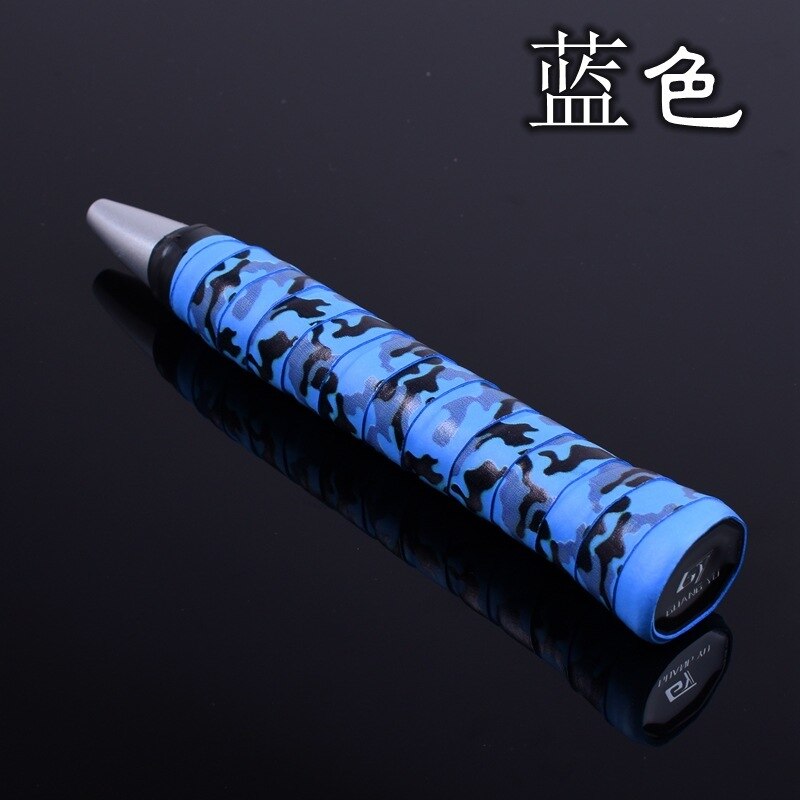 10 pçs/lote Plana Camuflagem Impressão Badminton Sweatband Haste Mão Gel Anti-slip Acessórios Cinto de Enrolamento de Raquetes Overgrips Q1007CMD: blue