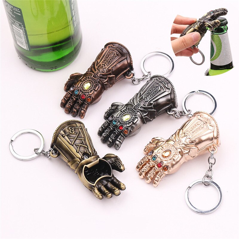 1pcs Hammer Shaped Beer Bottle Opener Portable Keychain Metal Tools Infinity Thanos Gauntlet Soda Glass Caps Remover Openers