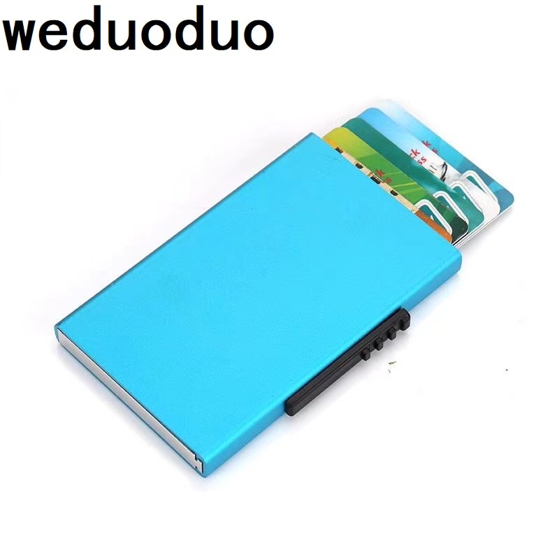 Style Card Id Holders Aluminum Wallet Pocket ID Card Holder Rfid Blocking Wallet Automatic Pop Up Credit Card Case