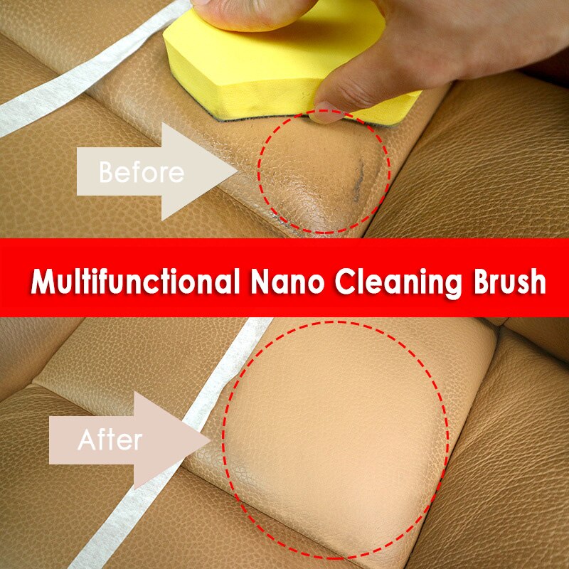 Cepillo de limpieza Nano para coche, herramienta de lavado de fieltro para el asiento de cuero del coche, cuidado automático, cepillo de limpieza de Interior, accesorios de limpieza de coche