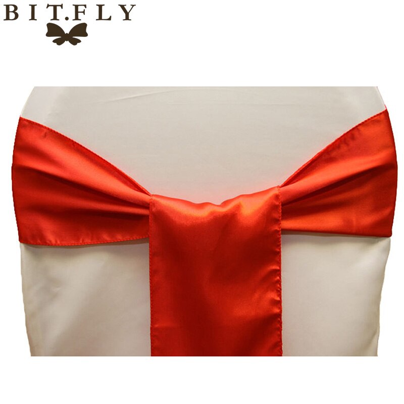 BIT.FLY – housse de chaises en Satin 15x275cm, 1 pièce, décoration de fête, mariage, hôtel, Banquet,
