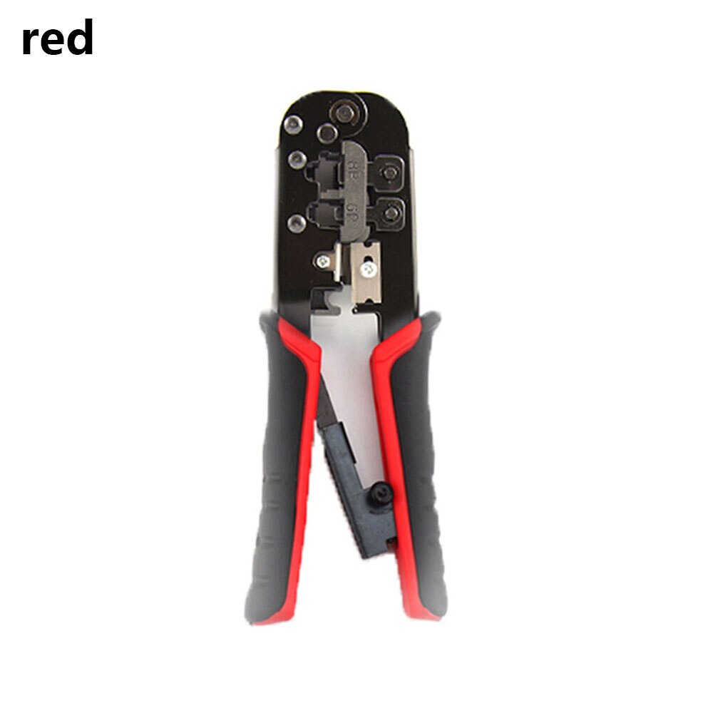 Multifunction Crimper Dual Purpose RG45/11 Crimping Tool Telephone Line Network Cable Crimper Cutter Pliers Wire Stripper: Red