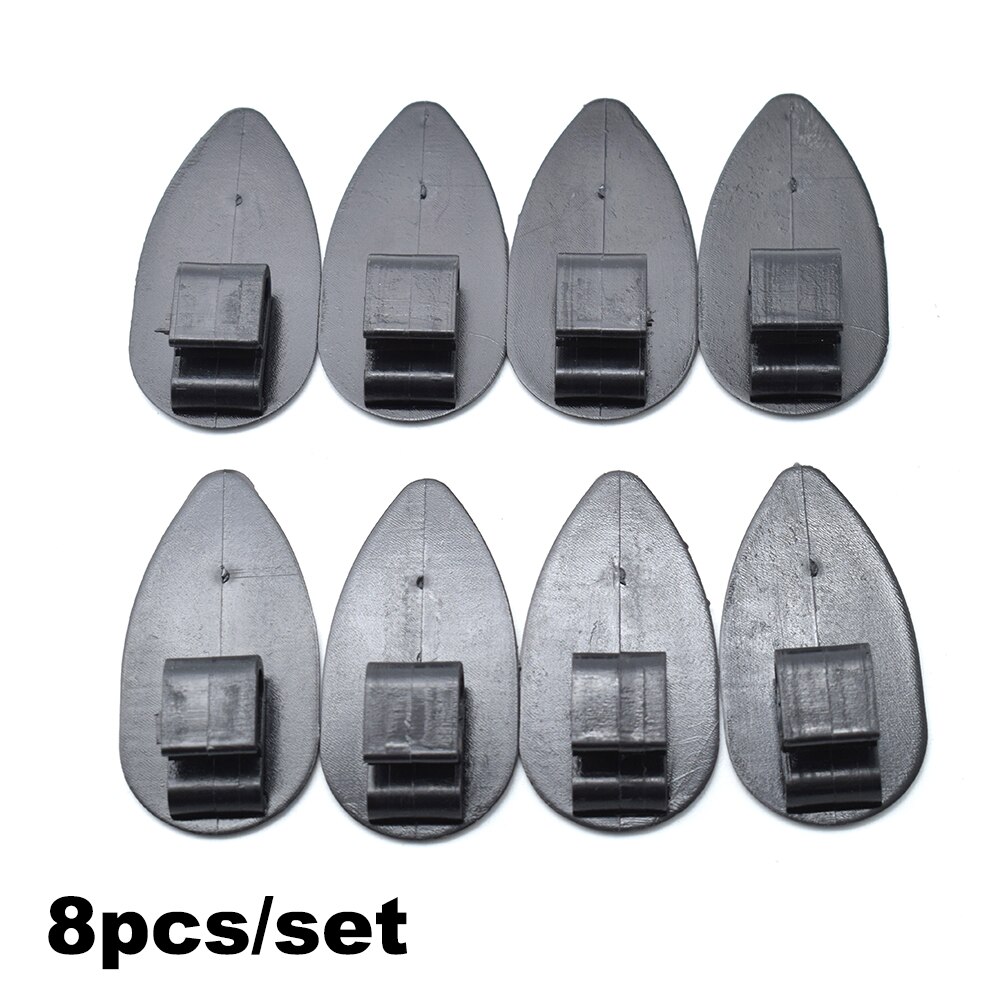 8x universele auto vloermatten antislip clips houders auto tapijt bevestigingsgrepen klemmen bevestiging duurzame auto accessoires: Zwart