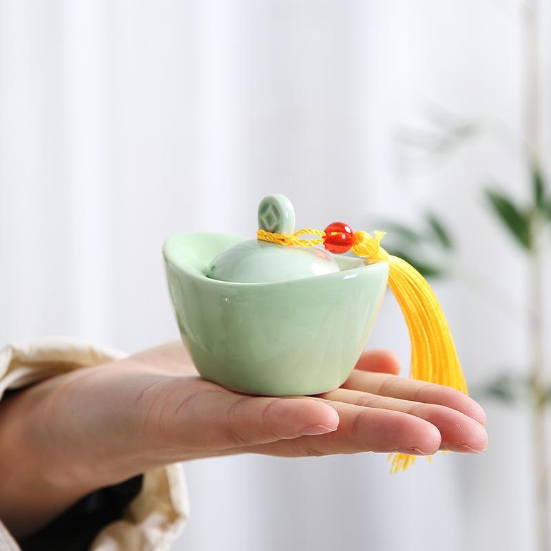 Stevige theedoos schoenvormige goudstaaf theepot droge fruitpot porseleinen doos voor thuis keukendecoratie voedseltank