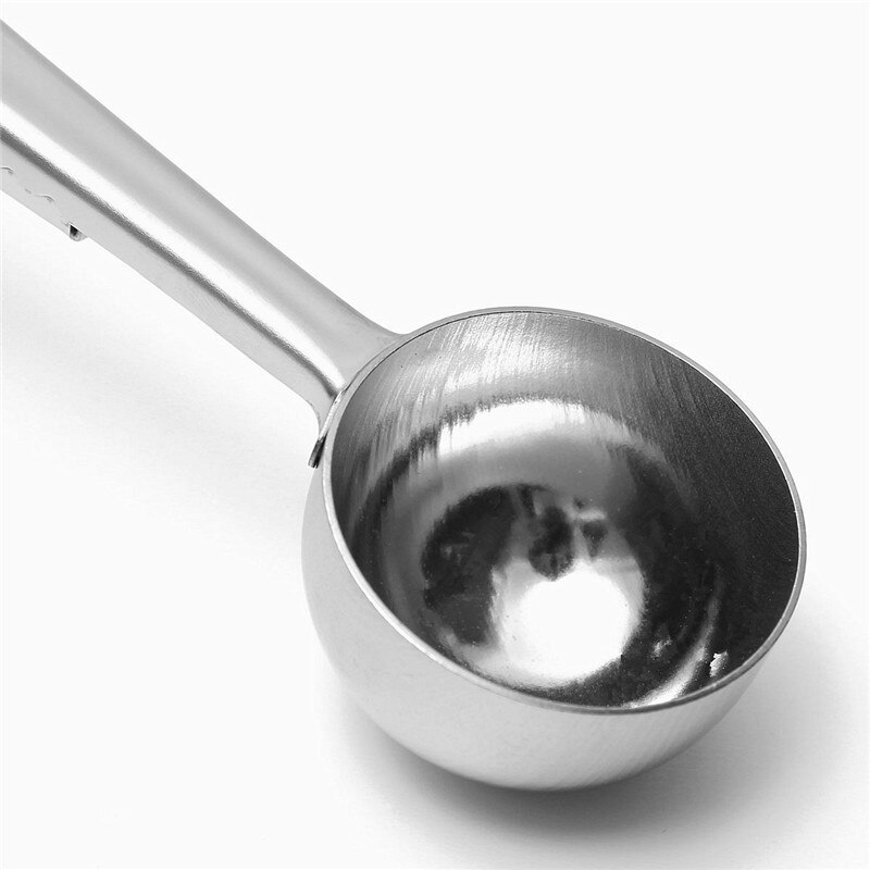 1 pc Multifunctionele Rvs Koffie Scoop Met Clip Koffie Thee Meten Scoop 1Cup Grond Koffie Meten Lepel
