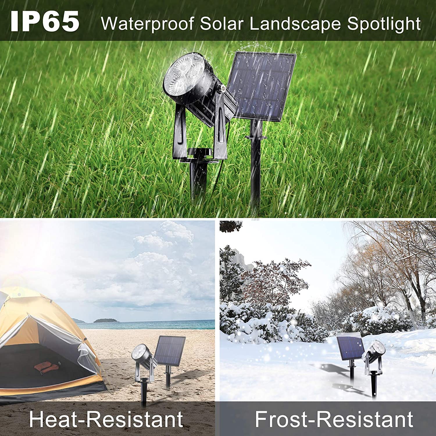 Foco Solar blanco frío de T-SUN, luz IP65 impermeable, brillo ajustable, para jardín, lámpara Solar para exteriores