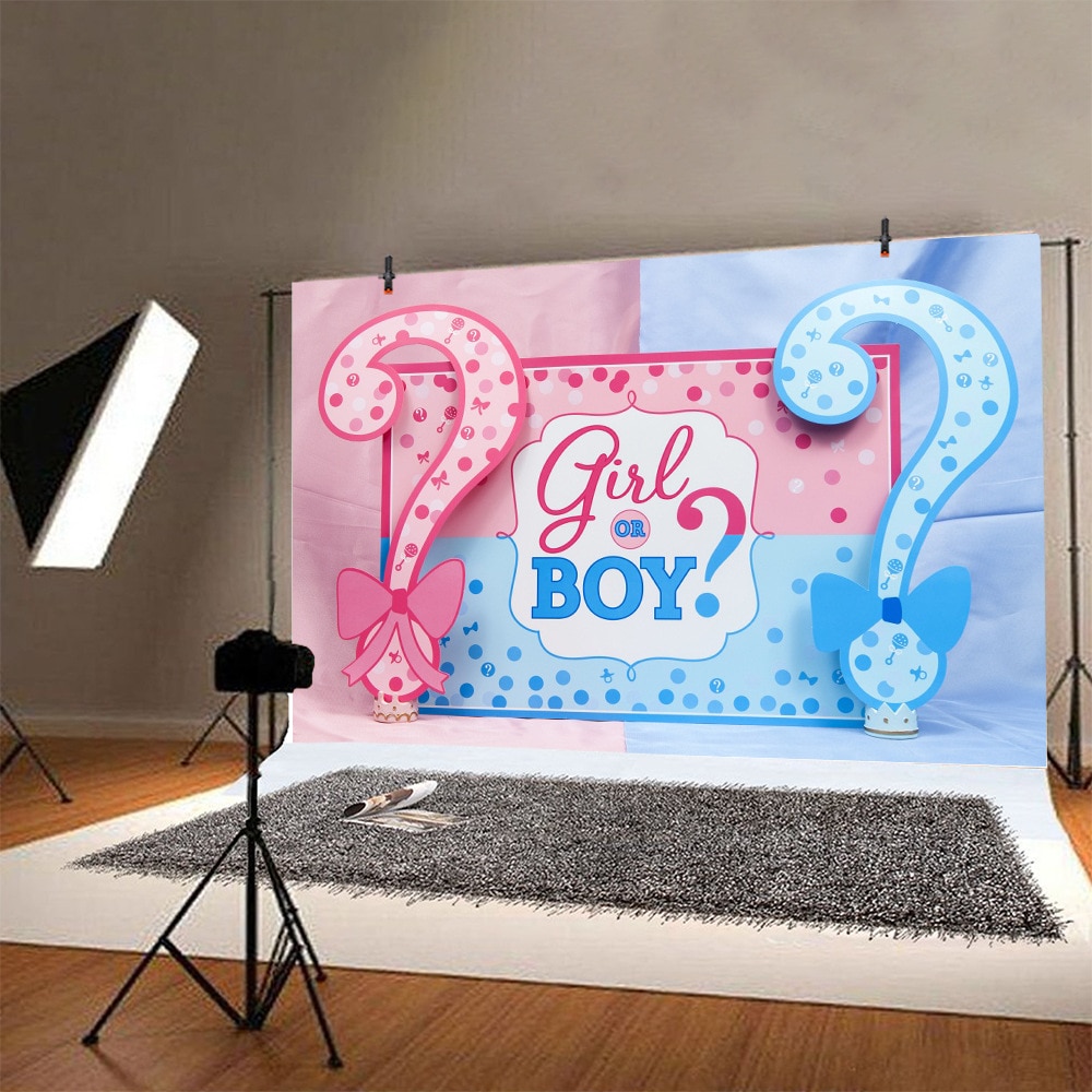 Amawill kön avslöja ballonger set flicka eller pojke gobeläng fest bakgrund tyg baby shower ballong aktivitet dekorationer barn