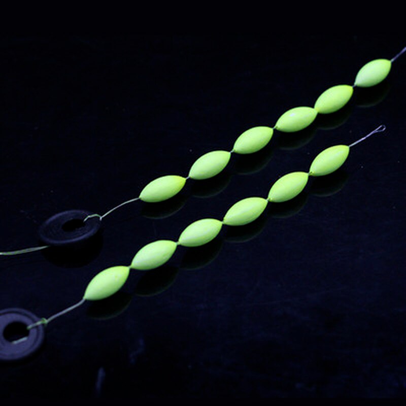Flotador de goma para topes de bolas espaciales, tope ovalado, línea de conector, boyas de pesca, accesorios de pesca