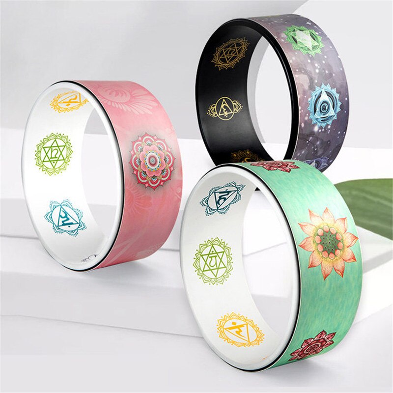 Lotus PU Yoga Wheel Workout Equipments Pilates Yoga Wheel Yoga Circles Gym Workout Back Training Tool For Bodybuilding Fitness