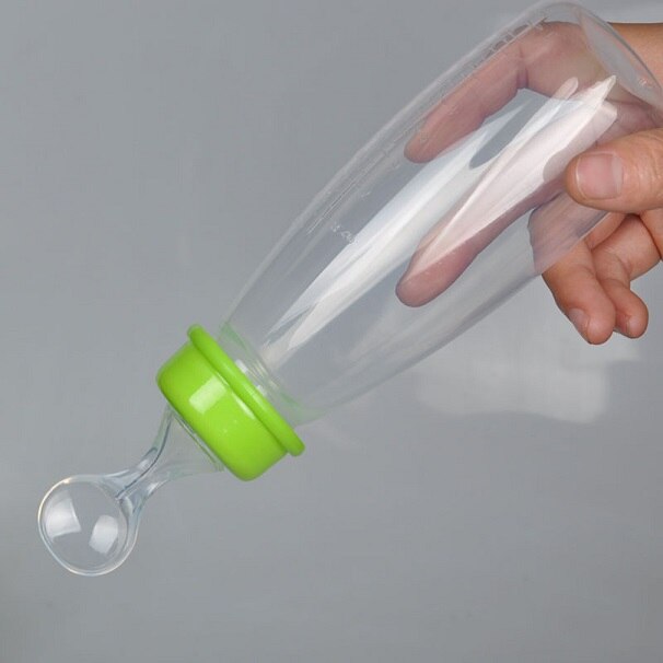 1 stk baby fodringsflaske 240ml sikkerhed nyfødt baby madrice pasta fodring ekstruderingsflasker 3 farver: Grøn