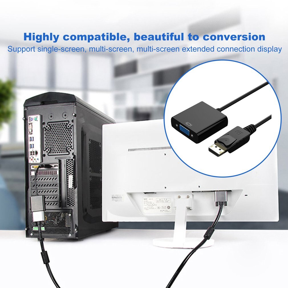 Dp Display Port Male Naar Vga Female Converter Adapter Kabel Voor Pc Laptop Vga Adapter Kabel Converter