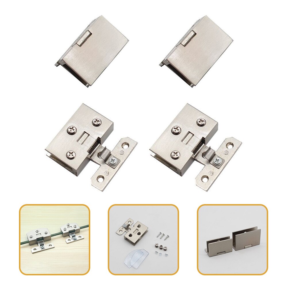 2pcs Cupboard Door Hinges Cabinet Hinge Replacement Alloy Glass Door Hinges