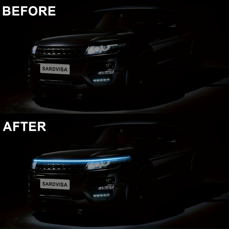 LED Daytime Running Lights Scan Starting Car Hood Decorative Lights DRL Auto Engine Hood Guide Decorative Ambient Lamp 12V