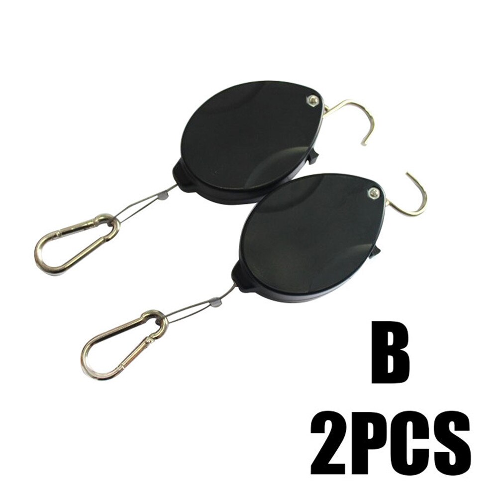 1/2pcs Plant Pulley Retractable Hanger Hanging Planter Flower Basket Pot Hooks Black SMR88: B 2pcs