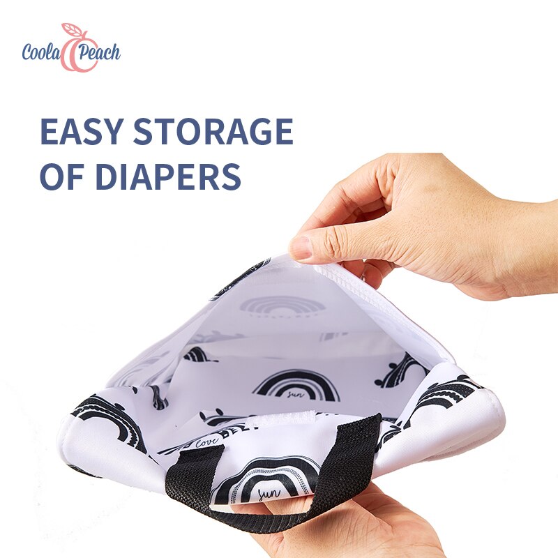 Coola Pfirsich Doppel Schicht Wasserdichte Baby Windel Umweltfreundliche Tragbare Auto Hängen Große Kapazität Lagerung Tasche
