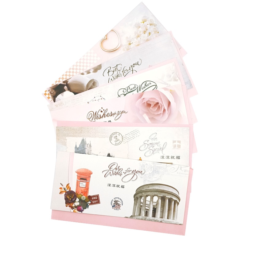 4Packs Een Envelop Met Een Postcard En Prachtige Bloemen Serie Kaarten Voor