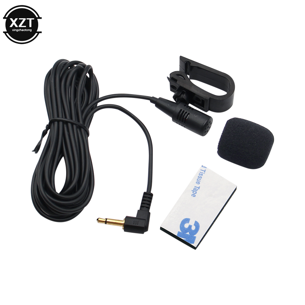 Car Audio Microphone 3.5mm Clip Jack Plug Mic Stereo Mini Wired External Microphone For Auto DVD Radio 3m Long Professionals: black