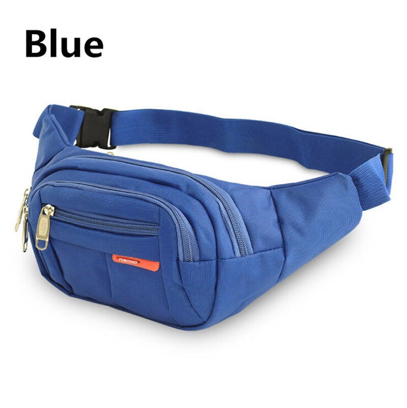 Bolsa de cinturón impermeable para correr al aire libre bolsillo riñonera bolsa de gimnasio: Azul