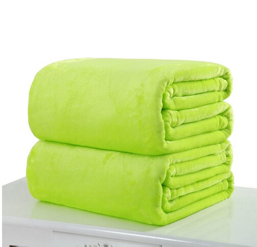 Weiche Warme Korallen Vlies Decke Winter Blatt Bettdecke Sofa Werfen Licht Dünne Mechanische Waschen Flanell Decken: Grün