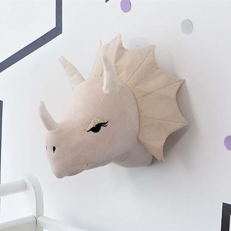 Dier Hoofd Dinosaurus Muur Decor Elephant Herten Opknoping Mount Knuffel Pluche Speelgoed Prinses Pop Meisje Kid Kinderkamer