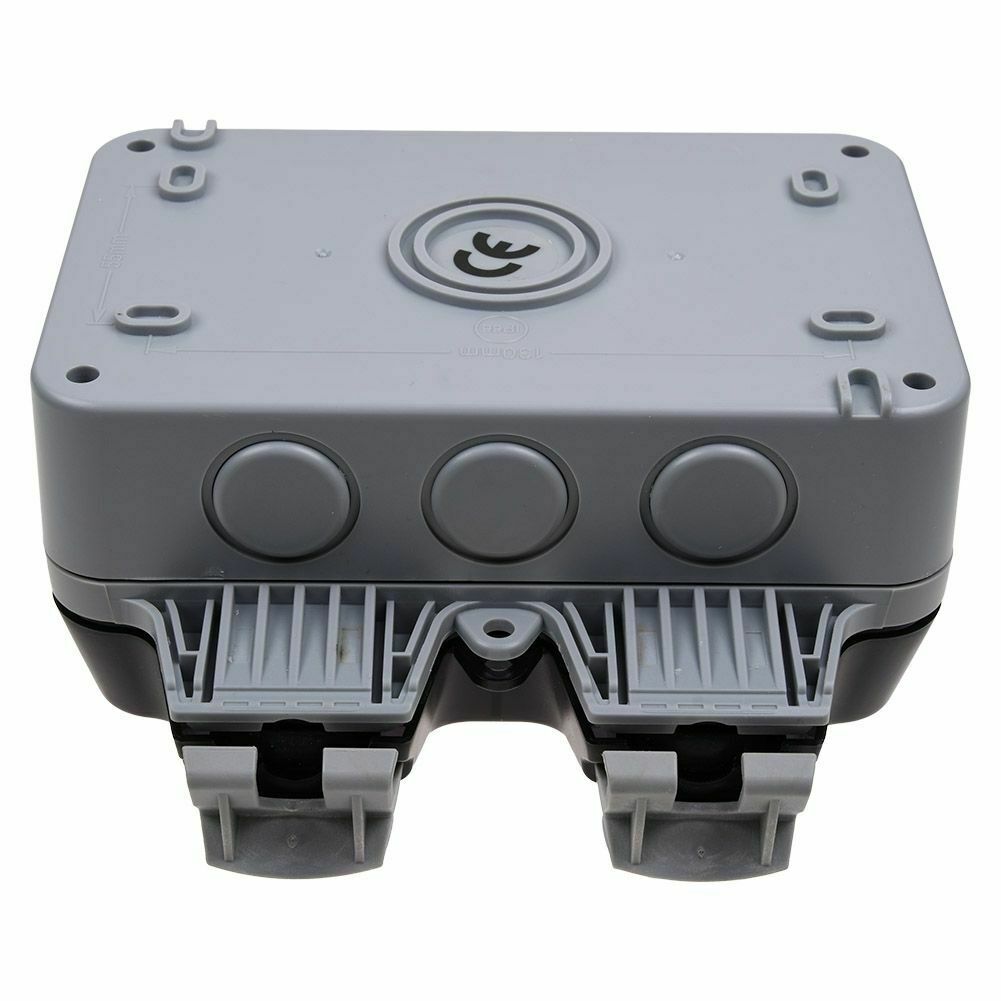 Utomhus 13a 2 gäng 3 hål vattentät storm switched socket box  ip66 vägguttag skydd box box utan stickpropp utomhusbruk