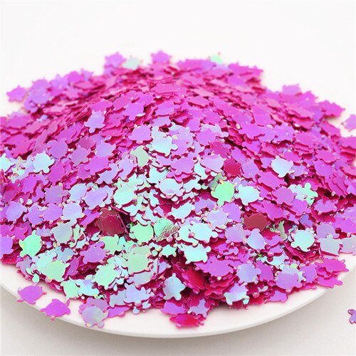 20g 7*8mm Sea turtle Tortoise Shape Loose Sequins PVC Paillettes For Craft Scrapbook Decoration Shaker Card DIY Accessories: AB rose red