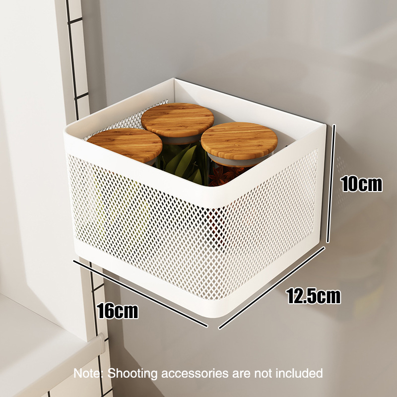Kitchen Refrigerator Side Storage Magnetic Storage Shelf Punch Free Storage Shelf Kitchen Storage Side Gap Magnet Hanging Basket: black
