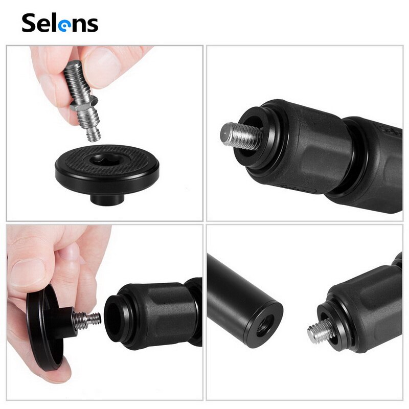 Selens Statief Monopod Extension Tube 3-Secties Voor Feiyu Zhiyun Stabilizer Camera Cannon Dslr Sony Nikon Telefoon Statief