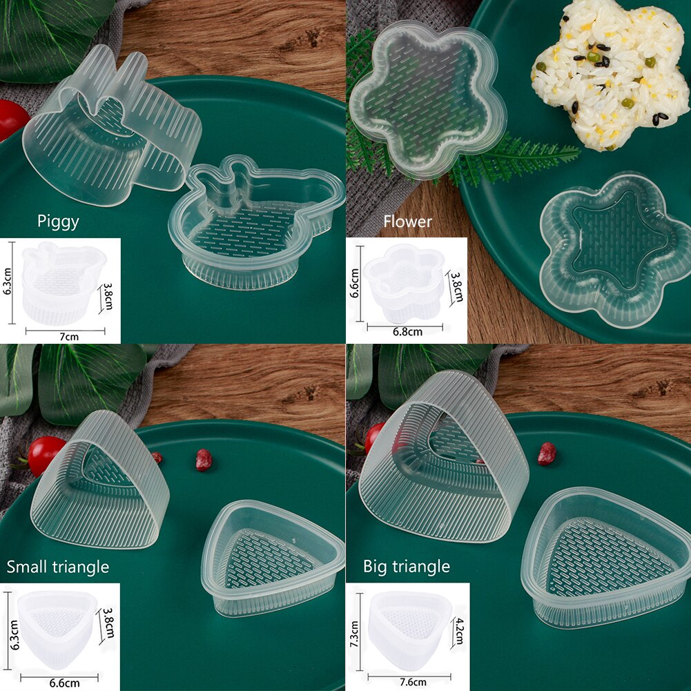 Sushi Maker Equipment Kit,Japanese Rice Ball Cake Roll Mold Sushi Multifunctional Mould Making Sushi Tools Kitchen DIY Set: 4pcs package 3