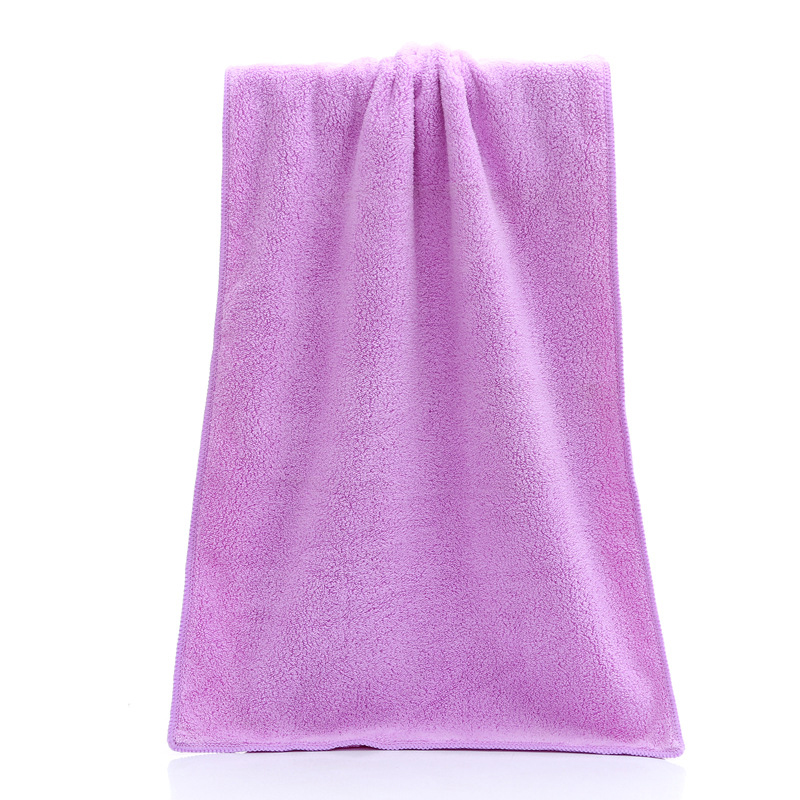 Coral Velvet Face Towel Solid Color Quick-drying Soft Absorbent Microfiber Bath Towel Comfort Household Bathroom Towel: Purple